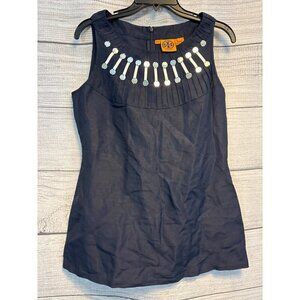 Tory Burch Sleeveless Silk Mirrored Top Size 8